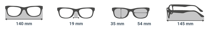  Διαστάσεις γυαλιών 